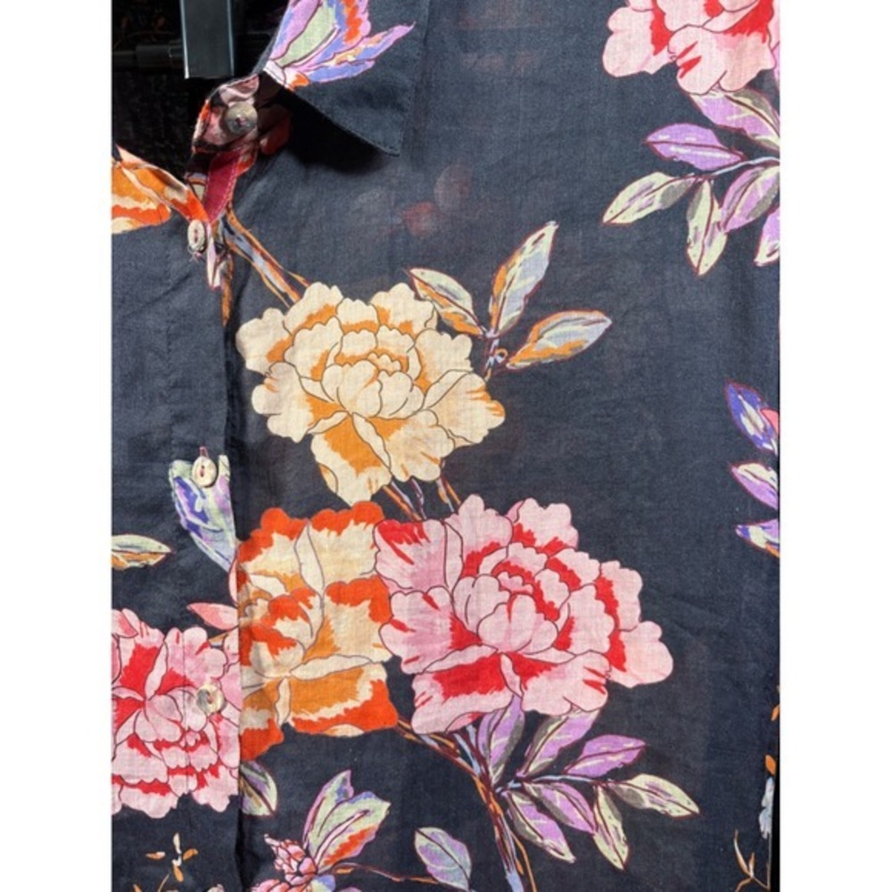 Johnny Was Workshop NWT Ramie Floral Button Up Blouse XL * - Picture 4 of 12